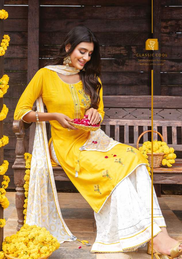 Kiana Inayat Fancy Festive Wear Kurti With Sharara And Dupatta Readymade Collection
